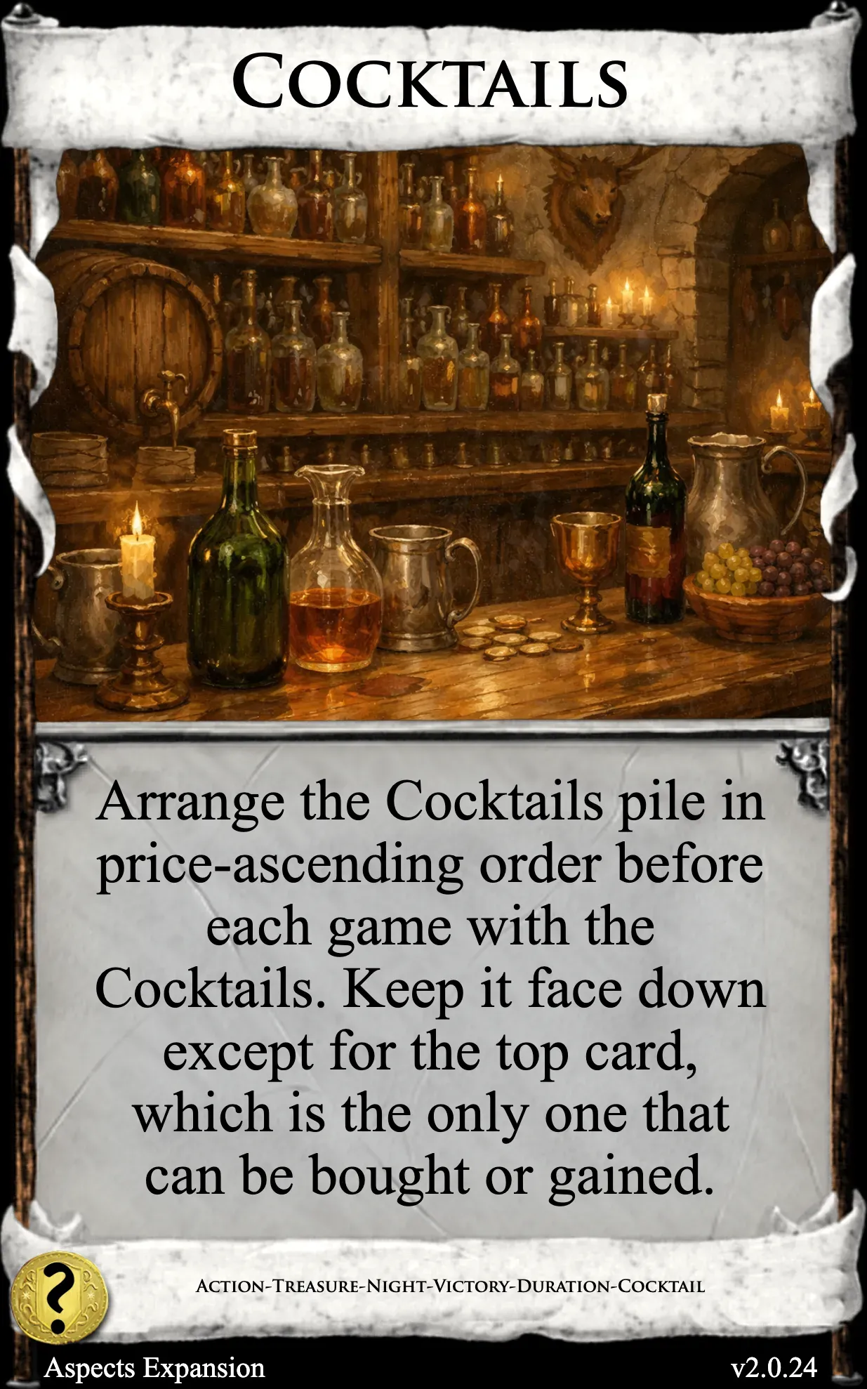 Cocktails, a custom meta-card for a stack pile, similar to Knights